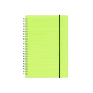 Caderno com Capa Plástica 15x2cm Personalizado Verde | Personalizado com Logo | Personizi