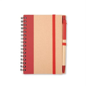 Caderno Ecológico com Caneta 14x11cm Personalizada Vermelho | Personalizado com Logo | Personizi