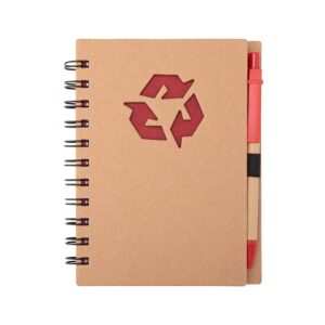 Caderno Ecológico com Caneta 16x13cm Personalizada Vermelho | Personalizado com Logo | Personizi