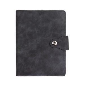 Caderno Fichário PU 23x19cm Personalizado Preto | Personalizado com Logo | Personizi