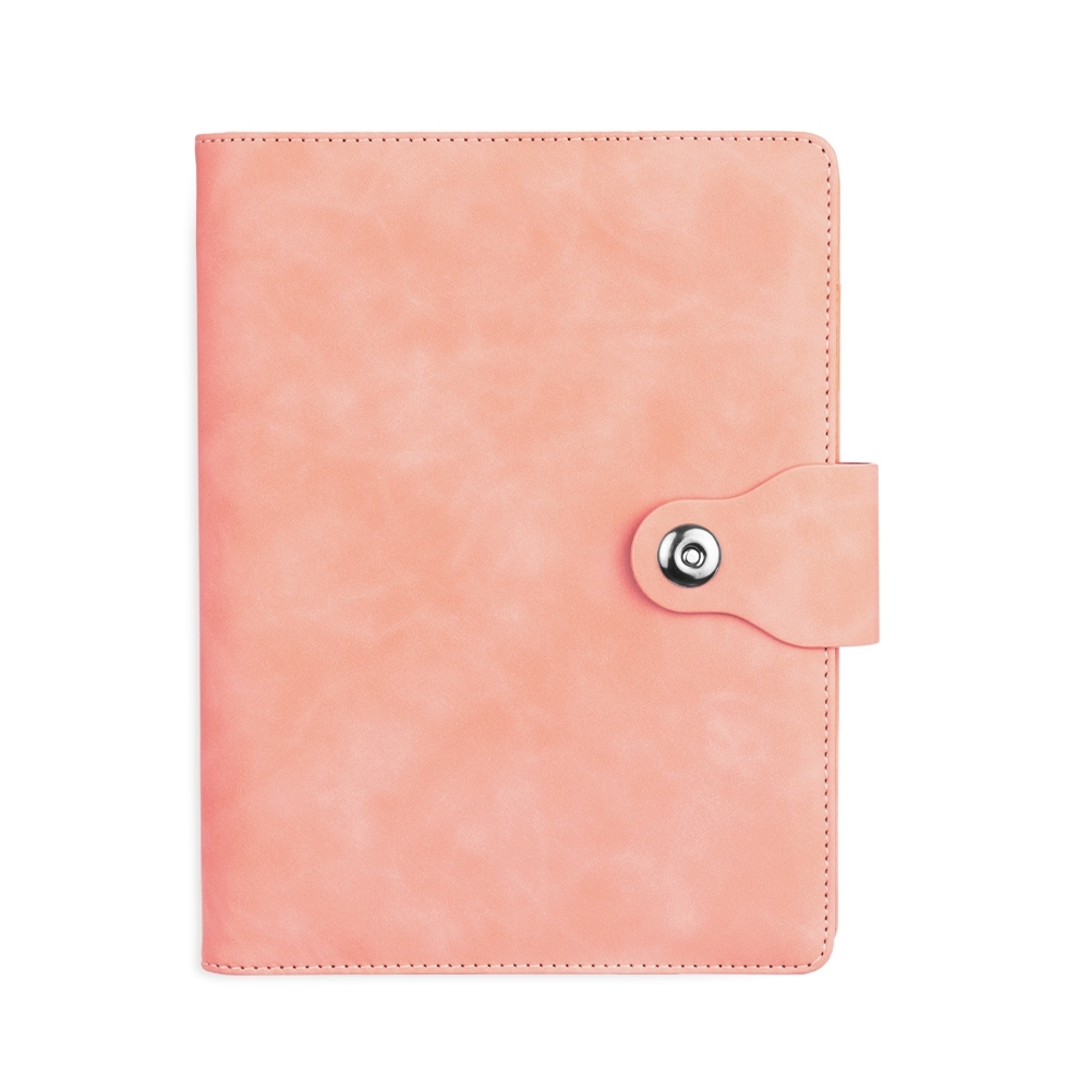 Caderno Fichário PU 23x19cm Personalizado Rosa | Personalizado com Logo | Personizi