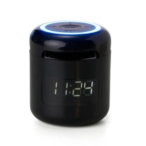 Caixa de Som Multimídia com Relógio Personalizado Preto | Personalizado com Logo | Personizi