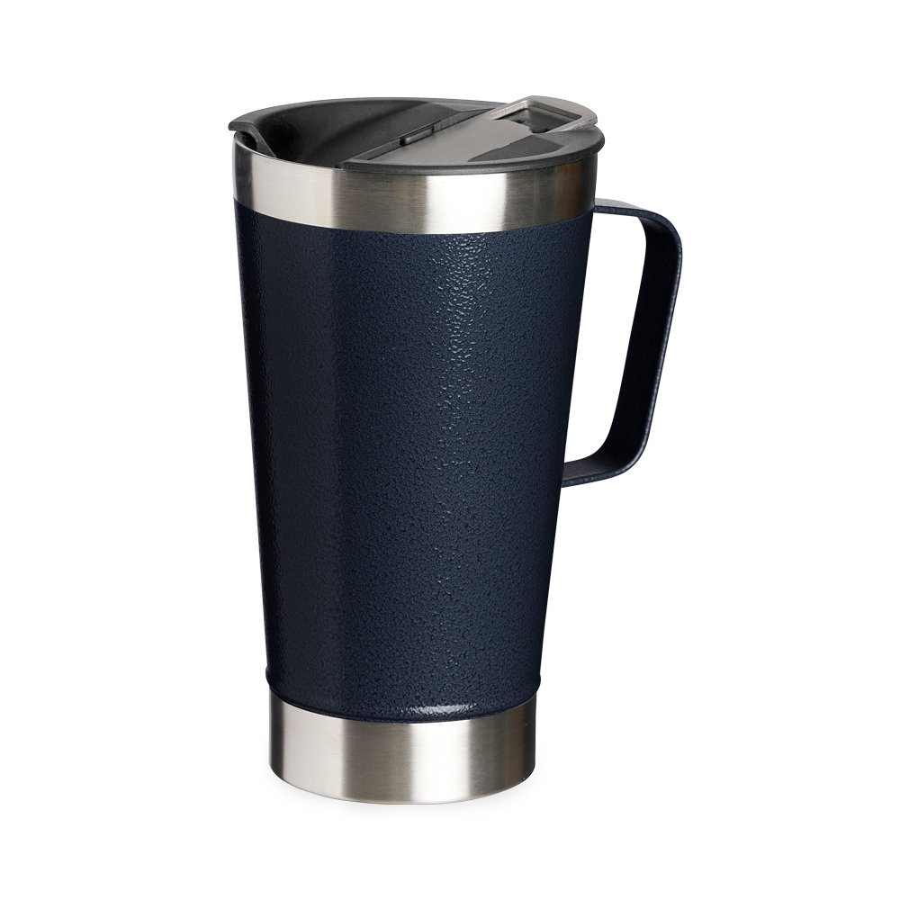 Caneca Térmica 500ml *Textura c/ Abridor Personalizada Azul | Personalizado com Logo | Personizi