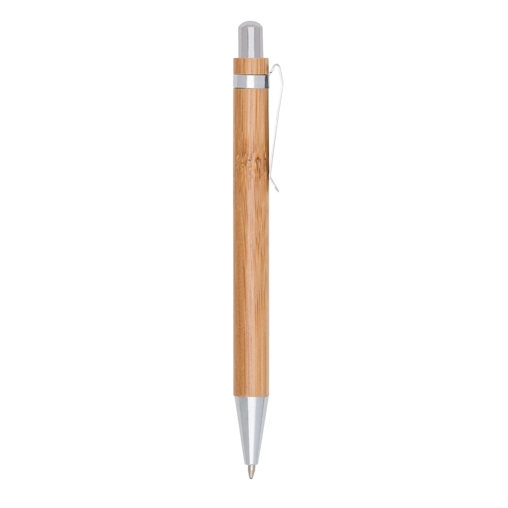 Caneta Bambu Det Prata 14x4cm Personalizada Bambu | Personalizado com Logo | Personizi