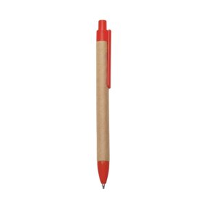 Caneta Eco. c/ Det. Plástico Personalizada Vermelho | Personalizado com Logo | Personizi