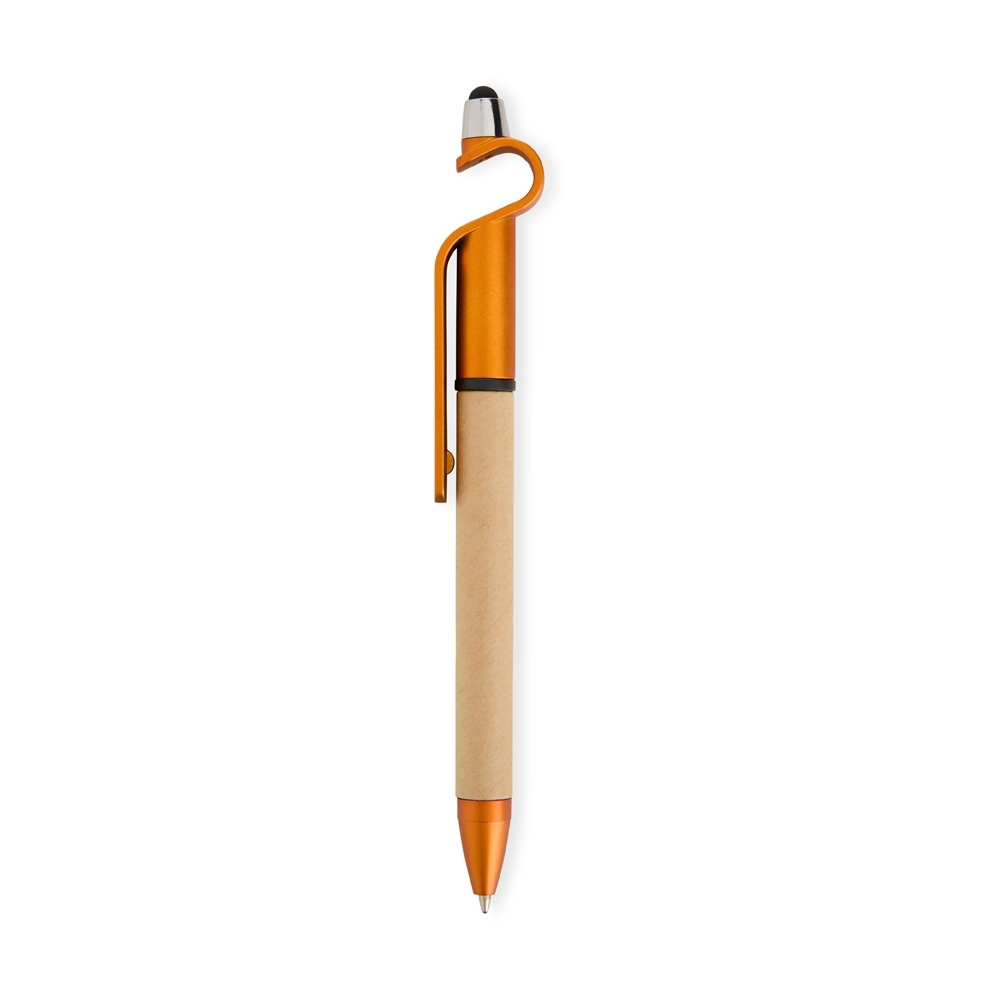 Caneta Ecológica Touch com Suporte Personalizada Laranja | Personalizado com Logo | Personizi