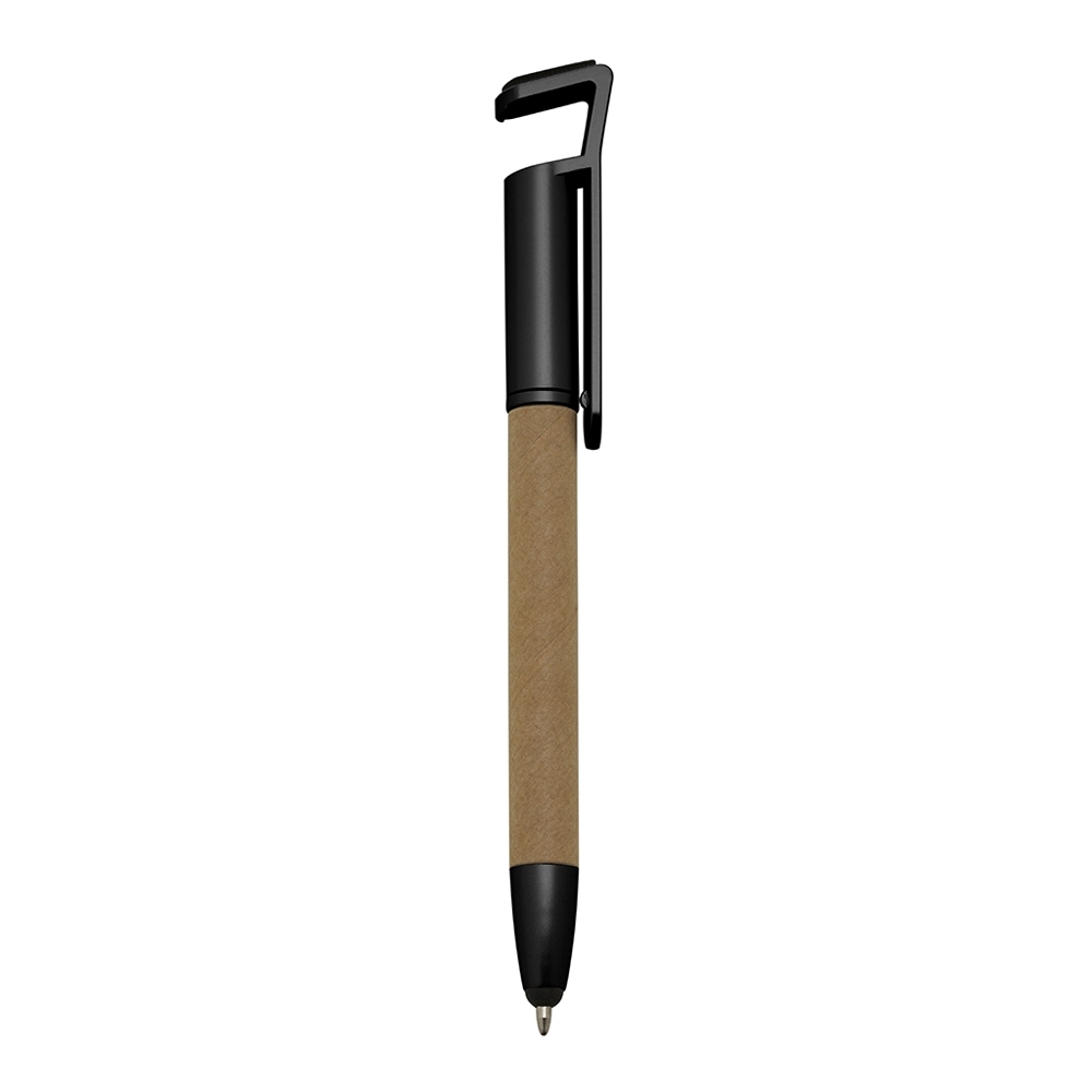 Caneta Ecológica Base p/ Celular Personalizada Preto | Personalizado com Logo | Personizi