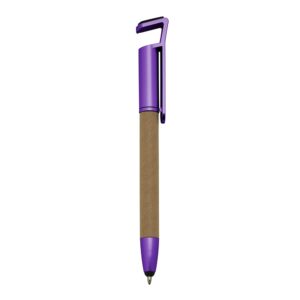 Caneta Ecológica Base p/ Celular Personalizada Roxo | Personalizado com Logo | Personizi