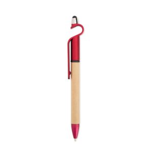 Caneta Ecológica Touch com Suporte Personalizada Vermelho | Personalizado com Logo | Personizi