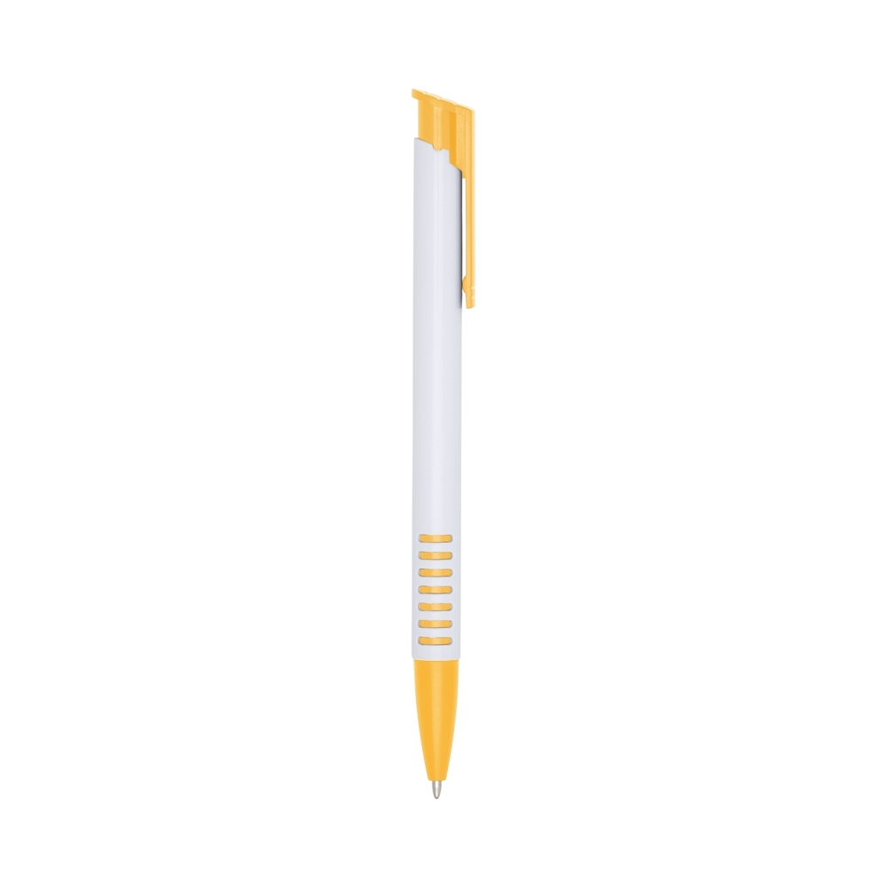 Caneta Plástica 14x14cm Personalizada Amarelo | Personalizado com Logo | Personizi