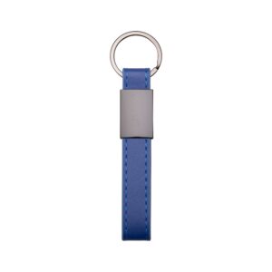 Chaveiro Metal com Couro Sintético Personalizado Azul | Personalizado com Logo | Personizi