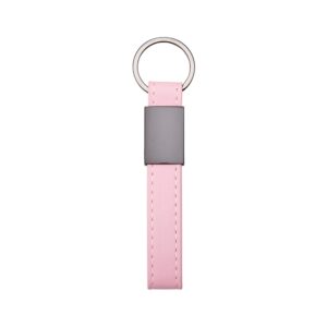 Chaveiro Metal com Couro Sintético Personalizado Rosa | Personalizado com Logo | Personizi