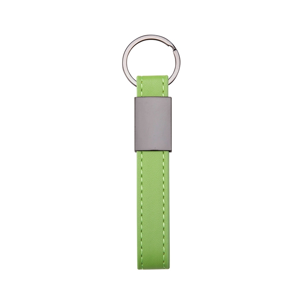 Chaveiro Metal com Couro Sintético Personalizado Verde | Personalizado com Logo | Personizi