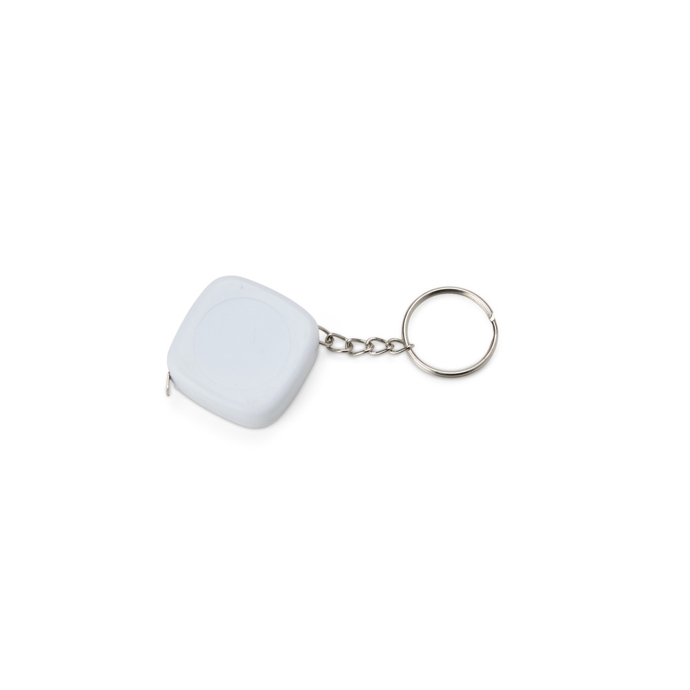 Chaveiro Trena Plástico 1M Personalizado Mod.2 Branco | Personalizado com Logo | Personizi