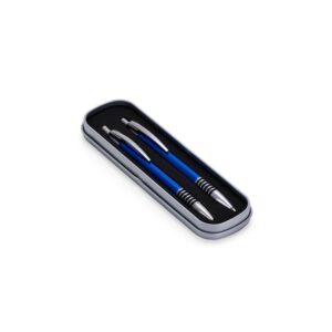 Conjunto Caneta e Lapiseira Metal Personalizada Mod.2 Azul | Personalizado com Logo | Personizi