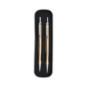 Conjunto Caneta e Lapiseira Metal Personalizada Dourado | Personalizado com Logo | Personizi