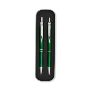Conjunto Caneta e Lapiseira Metal Personalizada Verde | Personalizado com Logo | Personizi