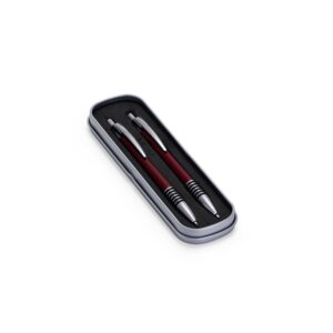 Conjunto Caneta e Lapiseira Metal Personalizada Mod.2 Vermelho | Personalizado com Logo | Personizi