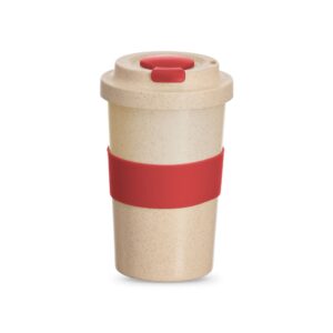 Copo Fibra de Bambu 450ml Personalizado Vermelho | Personalizado com Logo | Personizi