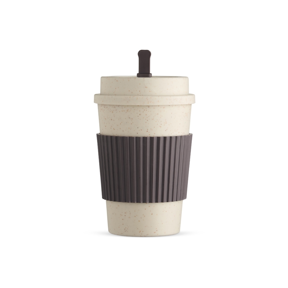 Copo Fibra de Trigo 450ml Personalizado Cinza | Personalizado com Logo | Personizi