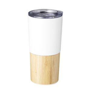 Copo Térmico Bambu 600ml Personalizado Branco | Personalizado com Logo | Personizi