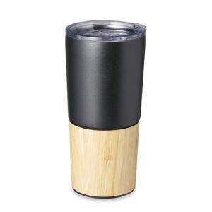 Copo Térmico Bambu 600ml Personalizado Preto | Personalizado com Logo | Personizi