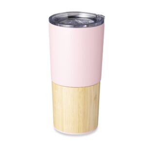 Copo Térmico Bambu 600ml Personalizado Rosa | Personalizado com Logo | Personizi