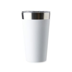 Copo Térmico de Inox 473ml c/ Tampa Personalizado Branco | Personalizado com Logo | Personizi