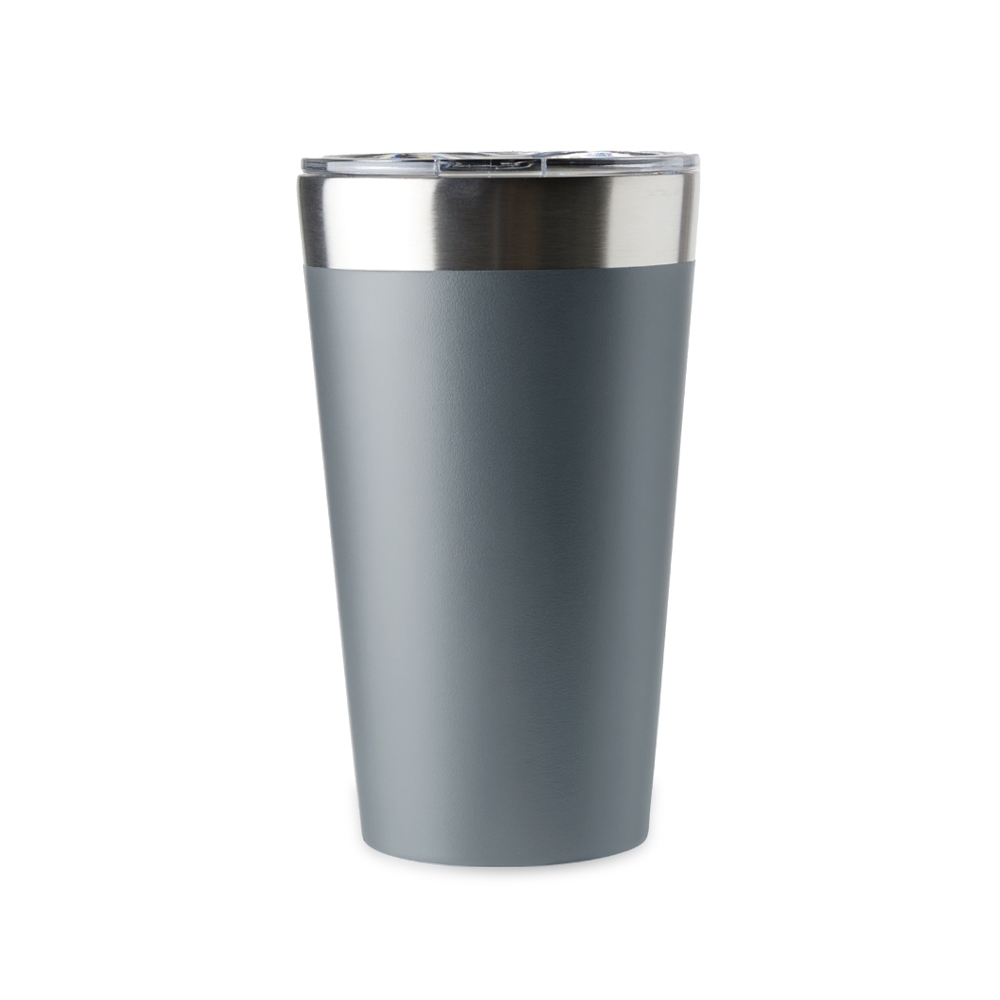 Copo Térmico de Inox 473ml c/ Tampa Personalizado Cinza | Personalizado com Logo | Personizi