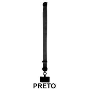 Cordão para Celular Poliéster 71x7cm Personalizado Preto | Personalizado com Logo | Personizi