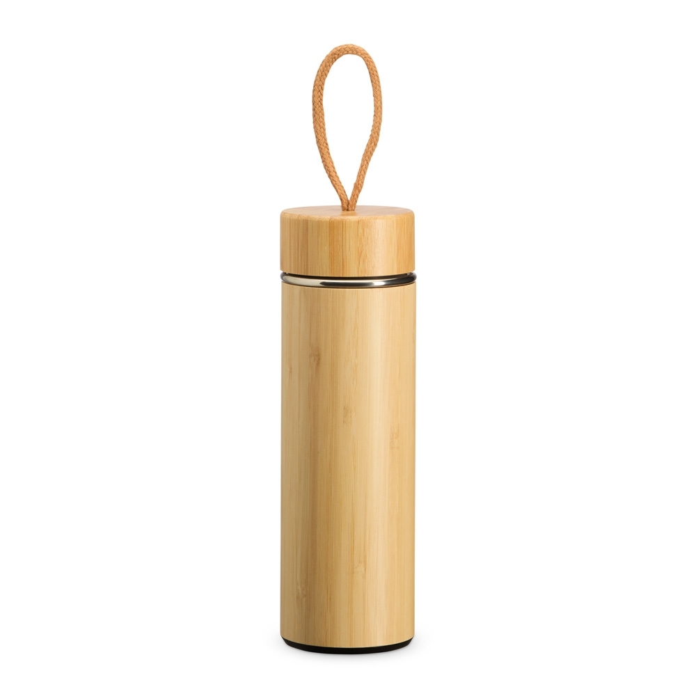 Garrafa Térmica Bambu 400ml Personalizada Bambu | Personalizado com Logo | Personizi