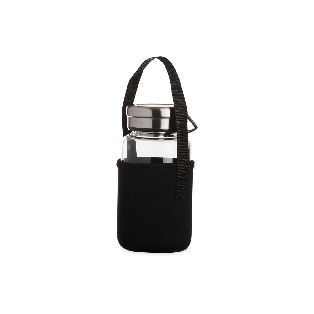 Garrafa 650ml em Vidro Borossilicato c/ Infusor Personalizada Transparente | Personalizado com Logo | Personizi