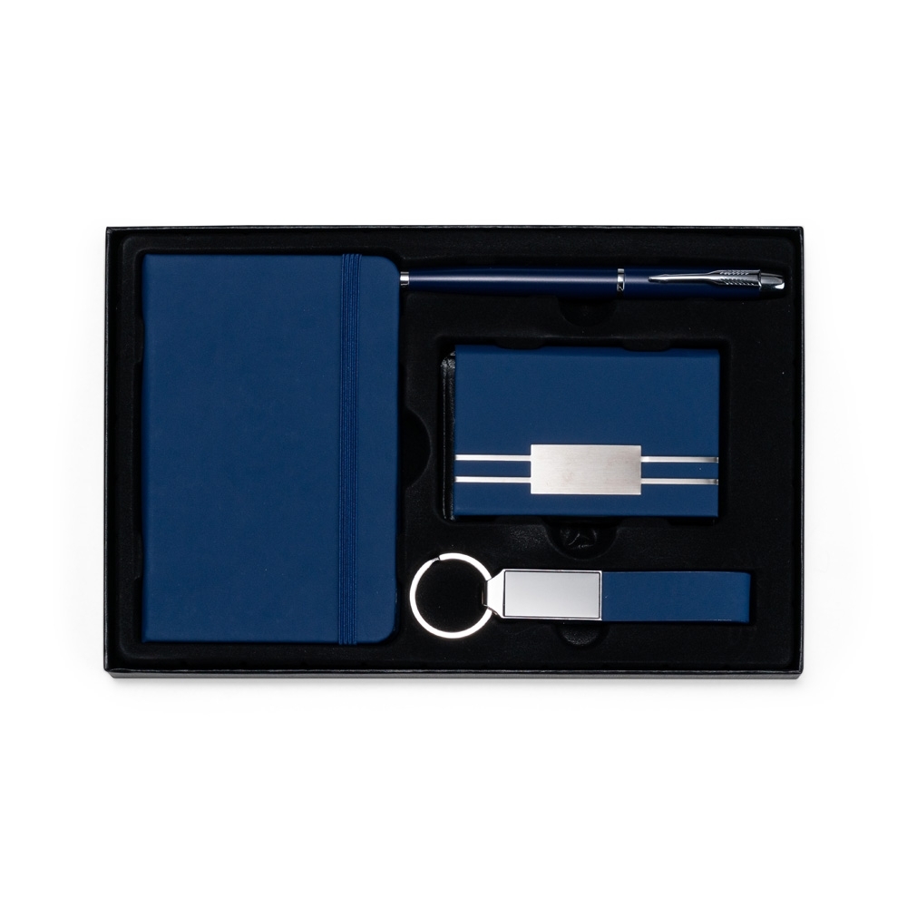 Kit Executivo 4 Peças 26x17cm Personalizado Azul | Personalizado com Logo | Personizi