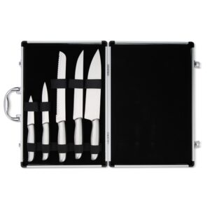 Jogo de Facas c/ 5 Peças na Maleta Personalizado Inox | Personalizado com Logo | Personizi