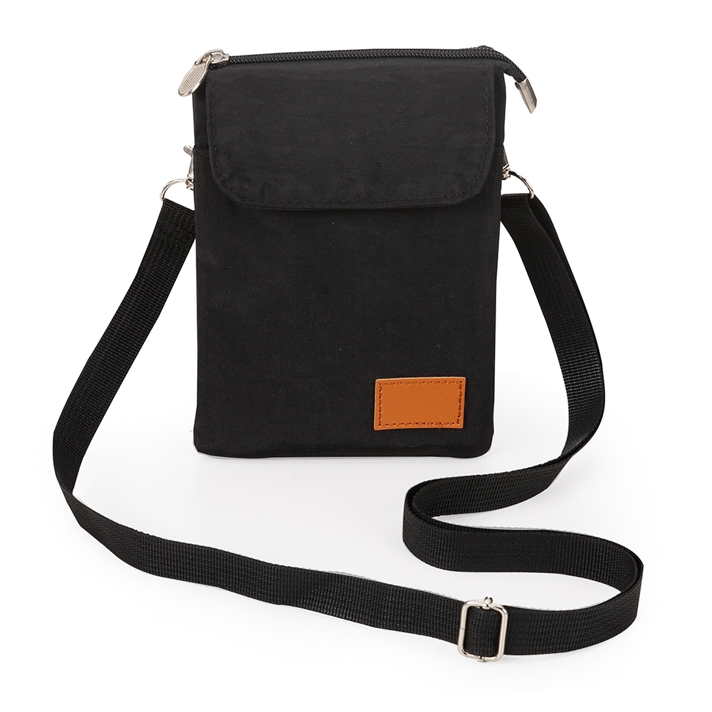 Mini Bolsa Transversal de Nylon 1L Personalizada Preto | Personalizado com Logo | Personizi