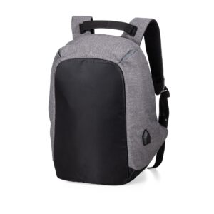 Mochila Anti-Furto USB 24L Personalizada Cinza | Personalizado com Logo | Personizi