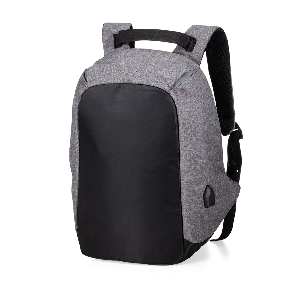 Mochila Anti-Furto USB 24L Personalizada Cinza | Personalizado com Logo | Personizi
