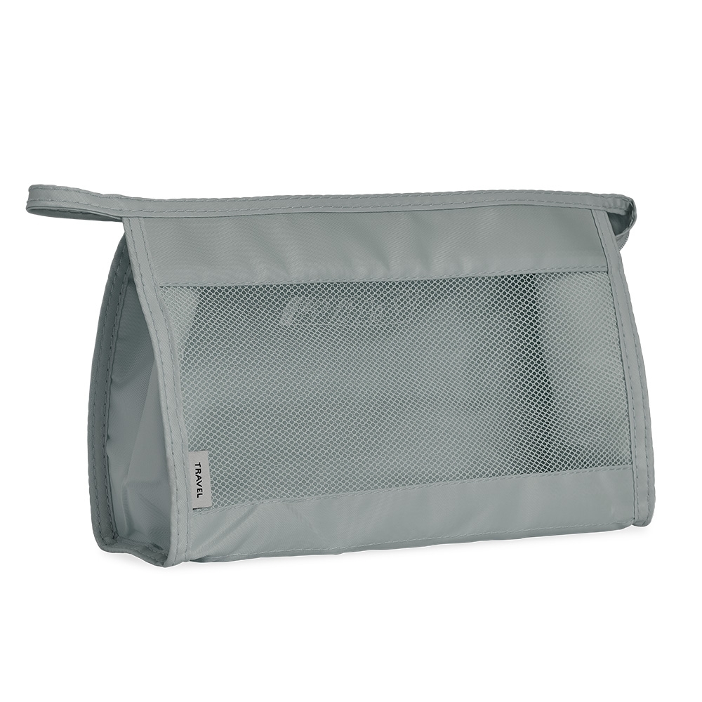 Nécessaire Organizadora de Poliéster 24x14cm Personalizado Cinza | Personalizado com Logo | Personizi