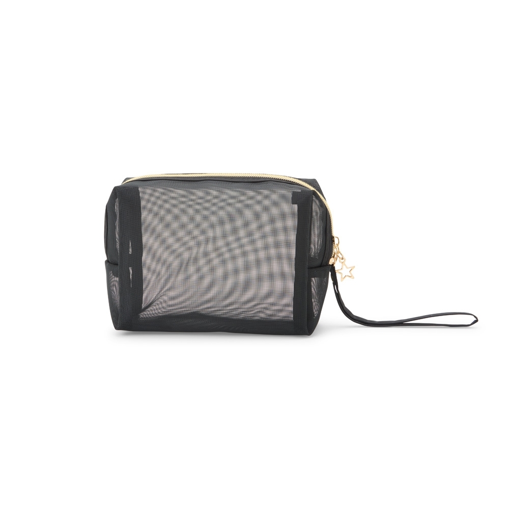 Nécessaire de Malha de Nylon 16x12cm Personalizado Preto | Personalizado com Logo | Personizi