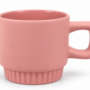 Caneca Empilhável Alça Quadrada 300ml Personalizada Rosa | Personalizado com Logo | Personizi