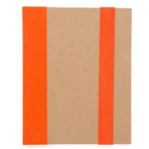 Bloco de Anotação com Autoadesivos e Caneta 18x14cm Personalizada Laranja | Personalizado com Logo | Personizi