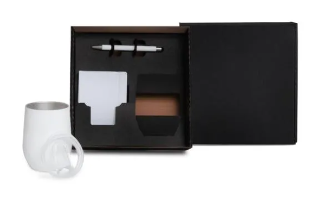 Kit Copo Térmico e Acessórios Personalizado Branco | Personalizado com Logo | Personizi
