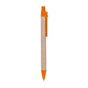 Caneta Ecológica c/ Clip Plástico 14x3cm Personalizada Laranja | Personalizado com Logo | Personizi