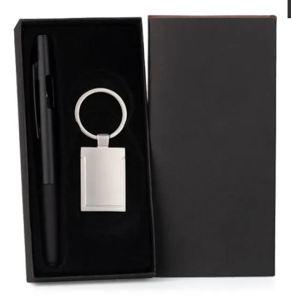 Caneta e Chaveiro Preto Personalizada kit | Personalizado com Logo | Personizi