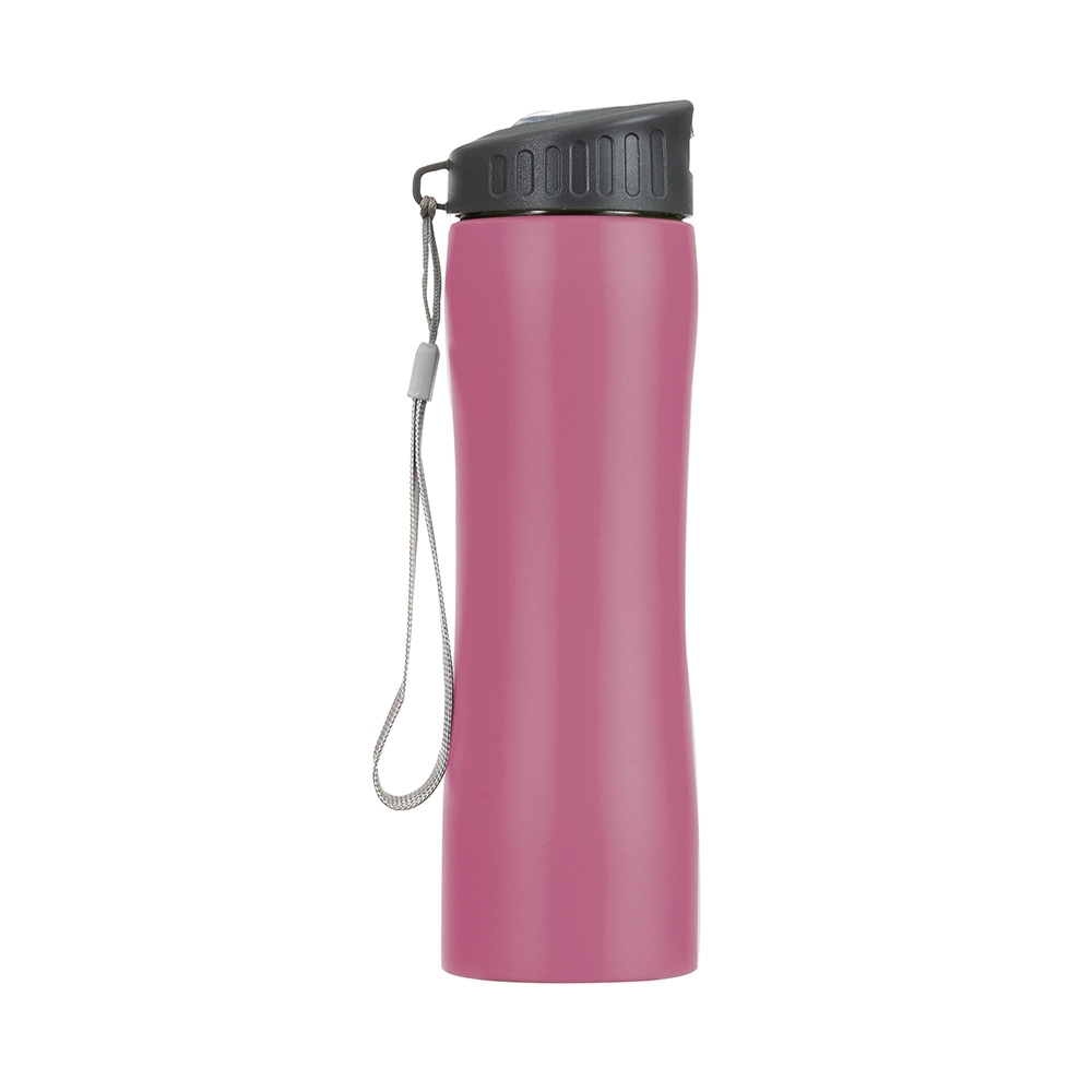 Squeeze 600ml Inox c/ Alça Personalizada Rosa | Personalizado com Logo | Personizi
