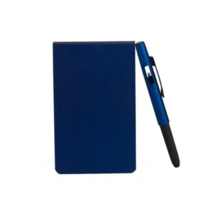 Bloco para Anotações com Caneta 14x9cm Personalizada Azul | Personalizado com Logo | Personizi