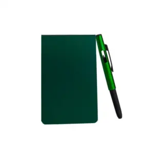 Bloco para Anotações com Caneta 14x9cm Personalizada Verde | Personalizado com Logo | Personizi