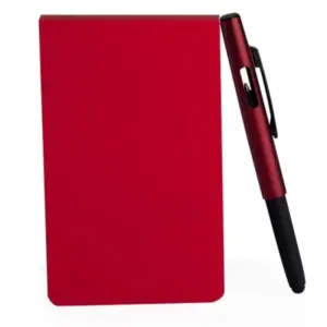 Bloco para Anotações com Caneta 14x9cm Personalizada Vermelho | Personalizado com Logo | Personizi