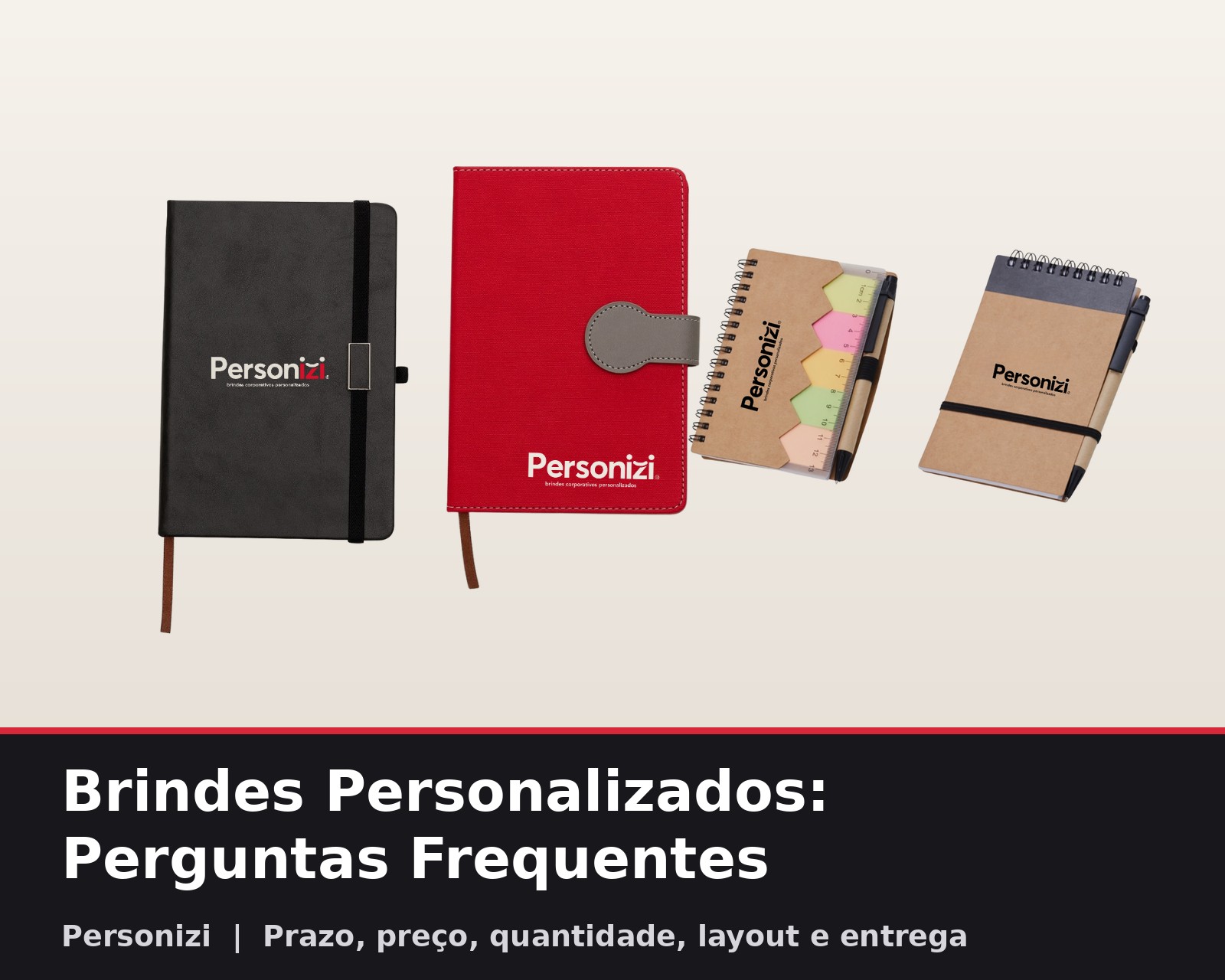 Cadernos e blocos de notas personalizados com logo, brindes corporativos para empresas