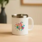 Caneca em Aço Inox/Poliestireno 300ml Personalizada | Personalizado com Logo | Personizi